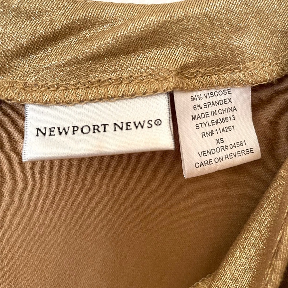Newport News Gold Shimmer Dress. Size XS. - Picture 5 of 7